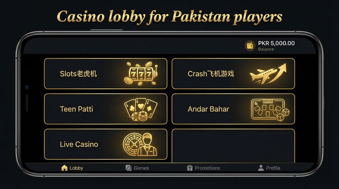Lobby view of 777cb for Pakistan users